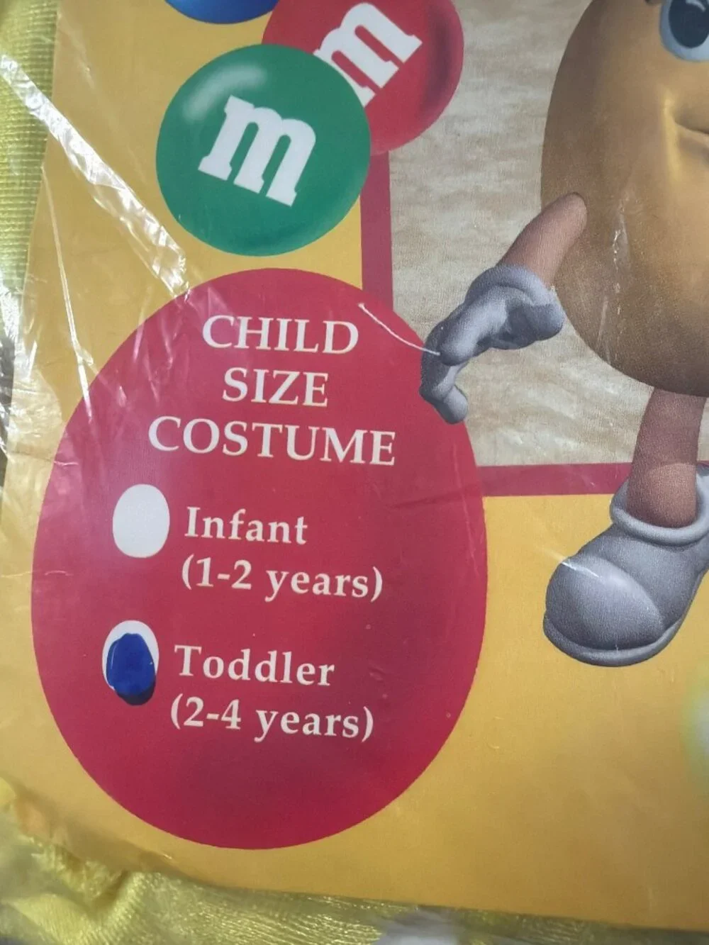 M&Ms Yellow Toddler Costume 2-4 Years New